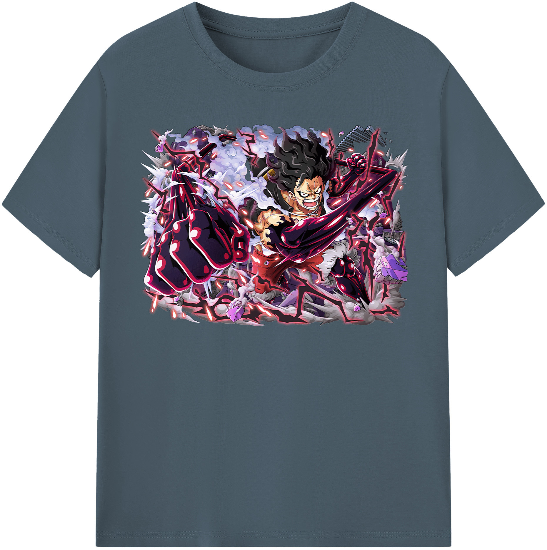 ワンピース モンキー・D・ルフィ ONE PIECE Monkey D. Luffy 綿100％半袖Tシャツ（フロントプリント）